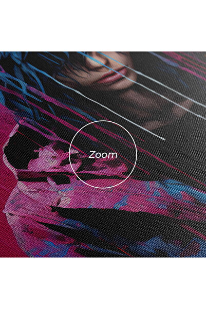 Arthub Canvas Painting, Bedroom And Living Room, Modern, Blue Pink Falling Paint