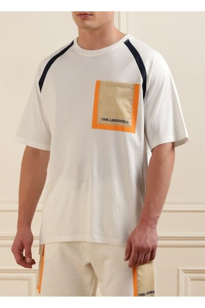 Karl Lagerfeld Men's Oversize T-Shirt, Dirty White, L (INTL)