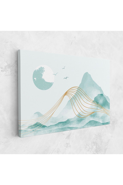 Arthub Tablou Canvas, Dormitor Si Living, Abstracte, Gold Line Mountain