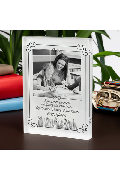 Hediyesepeti Teacher Gift for Husband Photo Printed Acrylic Frame