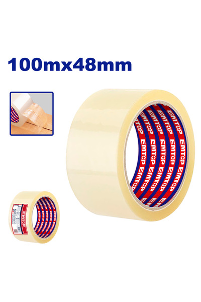 EMTOP Διαφανής ταινία συσκευασίας 100 m x 48 mm - EMPN1H10,