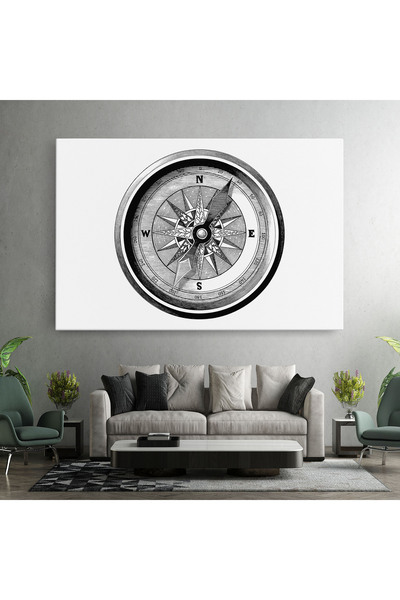Arthub Canvas Painting, Bedroom And Living Room, Modern, Black Compass