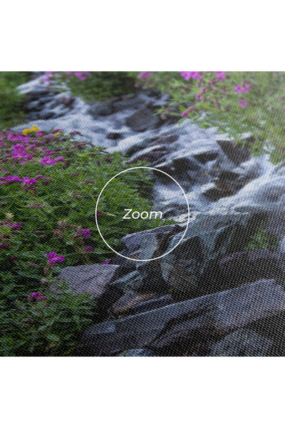 Arthub Canvas Painting, Bedroom And Living Room, Landscapes, Purple Field Waterfall