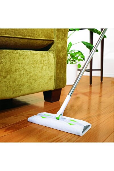 Generic Scotch-Brite Easy Sweeper Refillable Mop Kit (Pad + Stick + 5 Disposable Wet Cloths 28×21 cm)