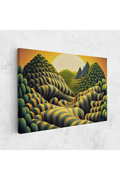 Arthub Tablou Canvas, Dormitor Si Living, Abstracte, Green Yellow View