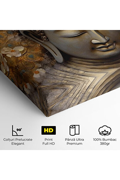 Arthub Canvas Painting, Bedroom And Living Room, Modern, White Flower Buddha Art