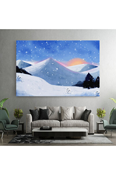 Arthub Canvas Painting, Bedroom And Living Room, Landscapes, Mountain Snow Art
