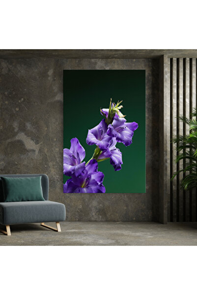 Arthub Canvas Painting, Bedroom And Living Room, Flowers, Iris On Green