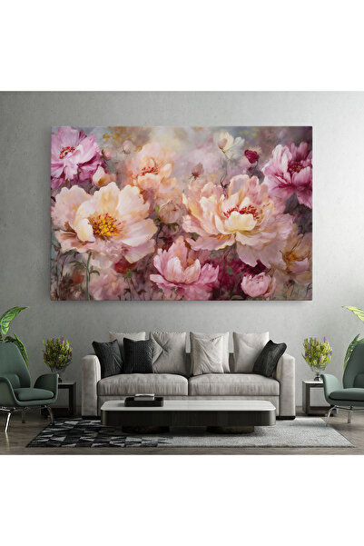 Arthub Canvas Painting, Bedroom And Living Room, Flowers, Peony Painting Art