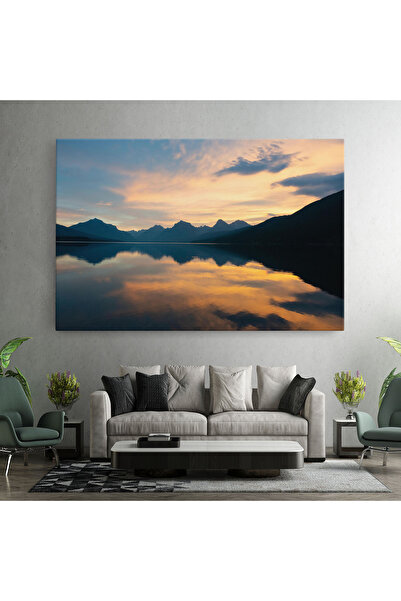 Arthub Canvas Painting, Bedroom And Living Room, Landscapes, Orange Light Lake