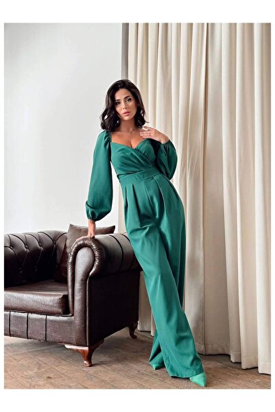 Coral Yakası Çapraz Tulum 11184 Yeşil