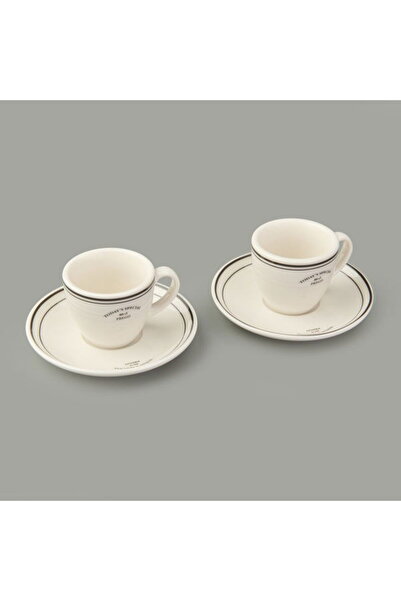 Evidea Kitchen Luna 2'li Espresso Fincanı - Krem / Siyah