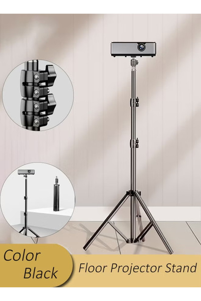 Generic Universal Floor Projector Stand Tripod, Telescopic, Adjustable Angle,for Home/Meeting/Studio (Black)