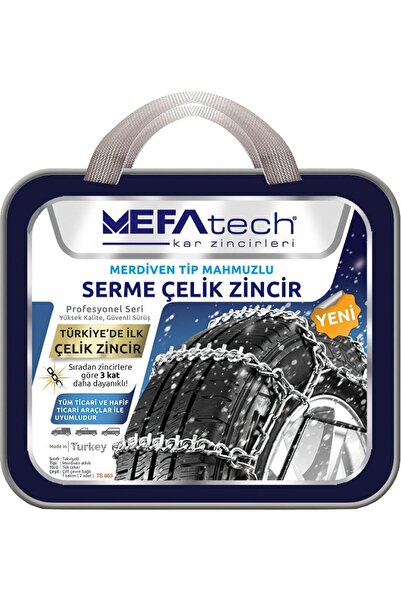 MEFATECH Merdiven Tip Mahmuzlu Serme Çelik Araç Kar Patinaj Zinciri 235 x 65 x r16 / 6 mm