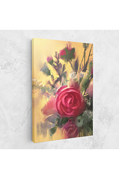 Arthub Canvas Painting, Bedroom And Living Room, Flowers, Pink Rose Painting