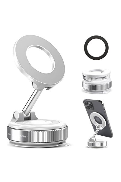 Generic Magnetic Suction Car Phone Mount - 360° Rotation, Foldable Cellphone Holder for Vehicle