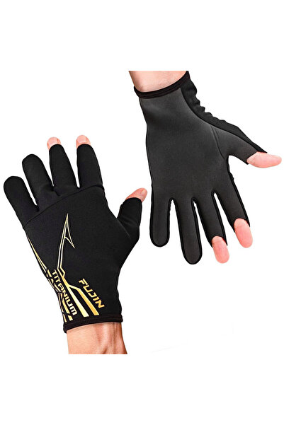 Fujin Pro Angler S24 Titanium Gloves Black Eldiven