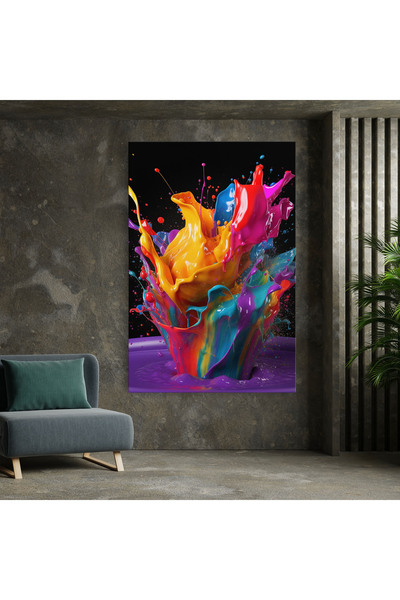 Arthub Canvas Painting, Bedroom And Living Room, Abstract, Brightly Color Splashing