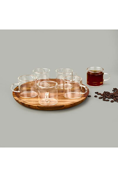 Cambu طقم فناجين قهوة من الزجاج البوروسيليكات مكون من 6 قطع - شفاف - 125 مل