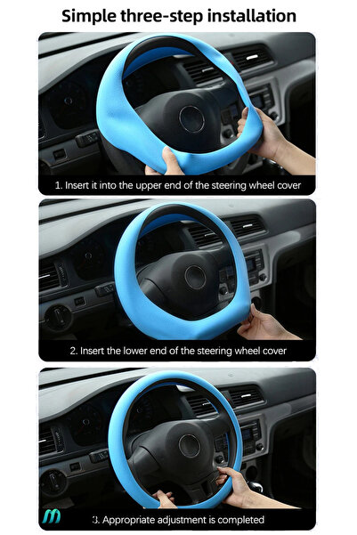 MaffStuff Blue MaffStuff® Silicone Elastic Steering Wheel Cover – Universal, Non-Slip, Premium Comfort