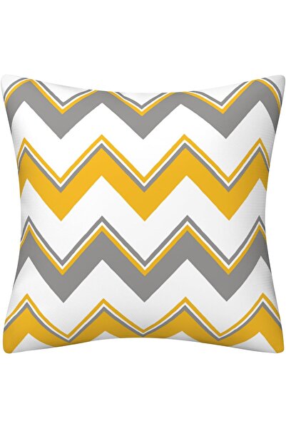 Generic Dremsto 18×18 Yellow & Grey Geometric Cushion Covers - Set of 4