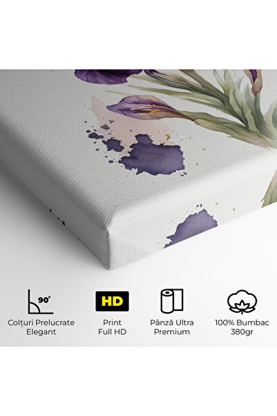 Arthub Canvas Painting, Bedroom And Living Room, Flowers, Beautiful Purple Iris