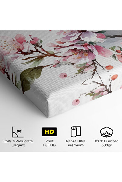 Arthub Canvas Painting, Bedroom And Living Room, Landscapes, Cherry Spring Flower