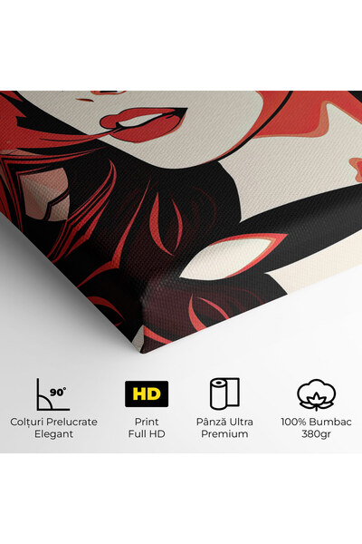 Arthub Canvas Painting, Bedroom And Living Room, Modern, Red Hair Pop Art