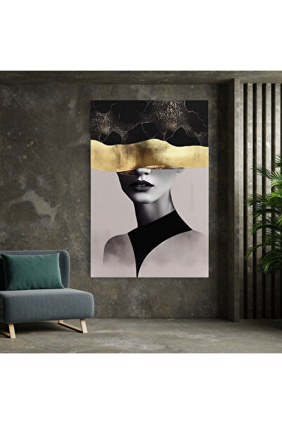 Arthub Canvas Painting, Bedroom And Living Room, Women, Grey Lips