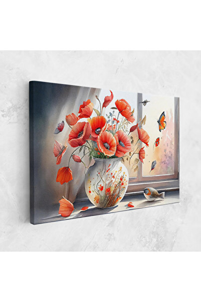 Arthub Tablou Canvas, Dormitor Si Living, Flori, Poppies Vase
