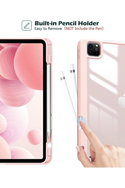 PROCASE Smart Case for iPad Pro 12.9 (3rd-6th Gen) Transparent Back with Pencil Holder, Auto Sleep/W