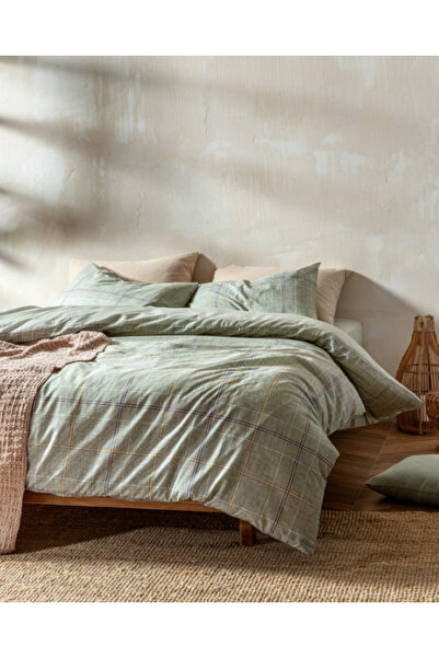 Madame Coco Atlas Home Bettine Double Cotton Printed Bedding Set - Khaki