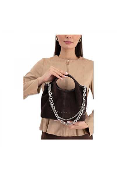 Sisley Brown Bag Women's Brown Suede Women's Shopper Shoulder Bag – Soft Form Model