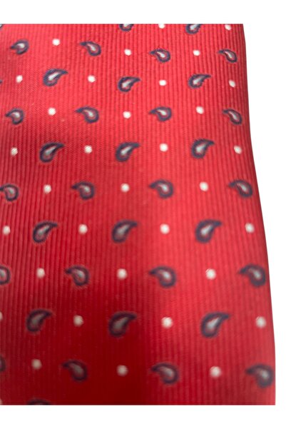 Ebrar Çeyiz Red Patterned Branded Tie