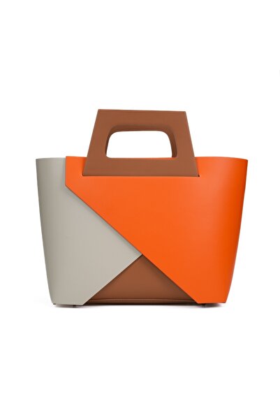 Posete Fagaras Mathilda Leather Purse - Orange - Cognac, 2 Compartments, Non-Adjustable Strap 117 cm