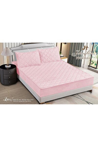 Inovius Husa matlasata tip topper din catifea, 180x200cm+2 fete de perna 50x70cm JJJ5053