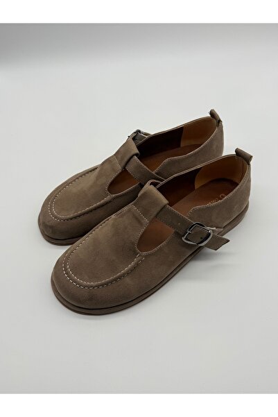 BURCU COLLECTİON Alina Viscosa Loafer with Adjustable Strap and Buckle Detail