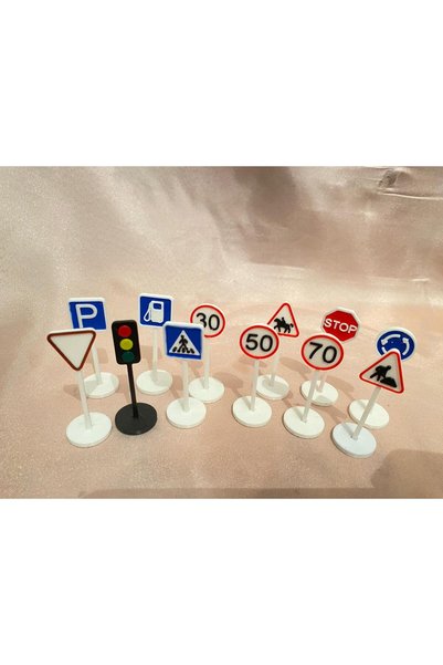 Eta3d Mini Traffic Education Set Traffic Educational Signs 12 Pieces