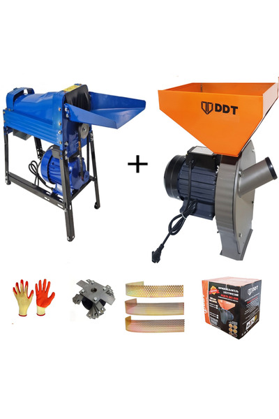 DDT Pachet promoțional Moară de cereale, treierat și știuleți, 3,5 Kw + Mașin...