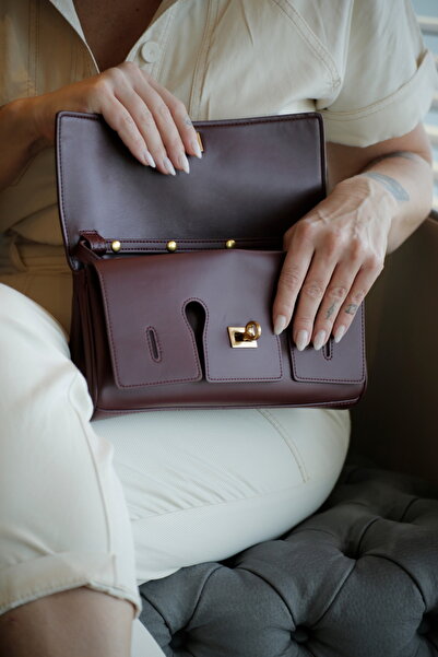 Birs Atelier Bobo Genuine Leather Clutch Bag with Long Strap