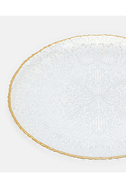 REDTAG Clear Embossed Round Glass Dinner Set (24 Piece)