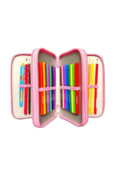 KEYROAD Penar Keyroad Husă creion KEYROAD, echipată, 3 camere, 52 elemente, 20.5x13,5x6 cm, mix de culori