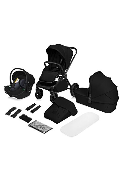 Lİonelo 3in1 Stroller Mika Plus, aluminum, ADAC shell, up to 22kg, Black