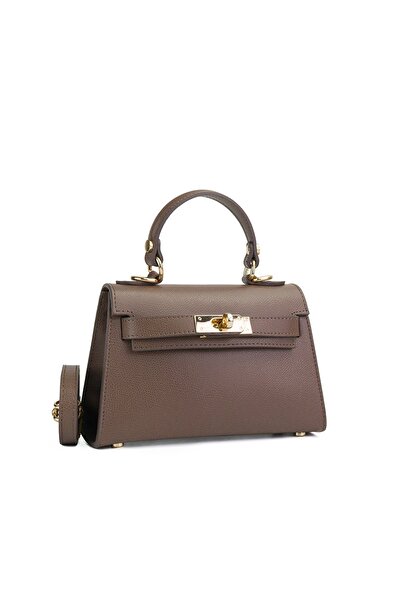 Posete Fagaras Poseta Piele Thea Baby - Taupe, 1 Compartiment, 1 Buzunar, Bar...