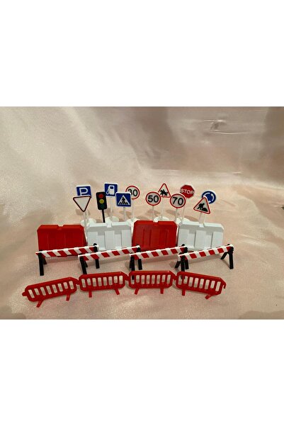 Eta3d Mini Trafik Eğitim Seti Trafik Eğitici İşaretleri ve Bariyerler 24 lü set