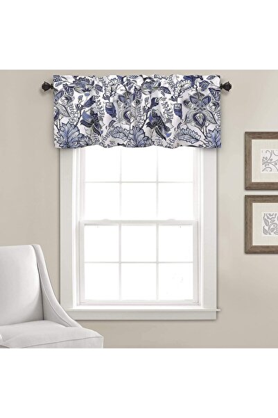 Lush Decor ستارة سينثيا أحادية اللون، بنمط زهور جاكوبي، 46 سم (18 بوصة)، أزرق...