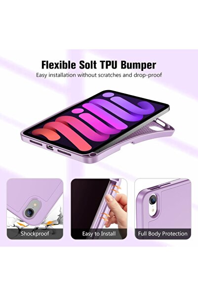 PROCASE iPad Mini 7 (A17 Pro 2024) / iPad Mini 6 8.3 inch Case with Pencil Holder - Purple