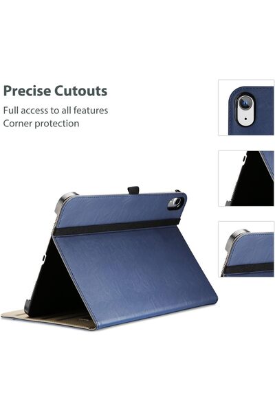 PROCASE جراب ذكي من الجلد الصناعي لجهاز iPad (A16) مقاس 11 بوصة/iPad الجيل العاشر مقاس 10.9 بوصة - أزرق داكن