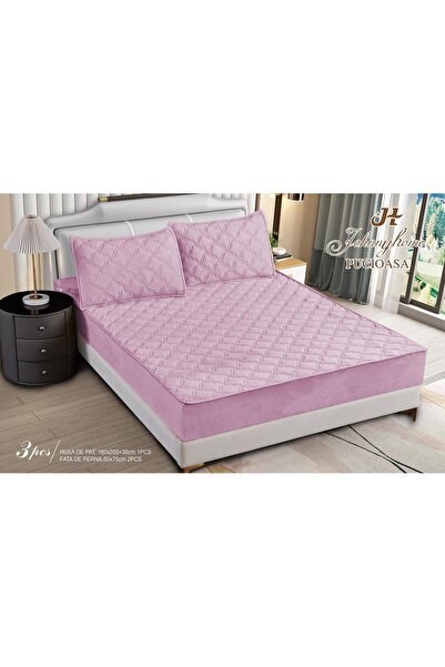 Inovius Husa matlasata tip topper din catifea, 180x200cm+2 fete de perna 50x70cm JJJ5054