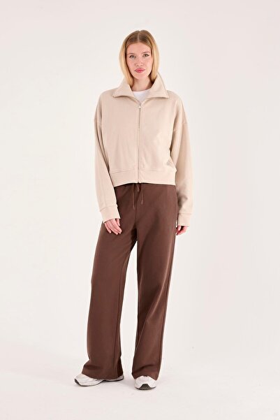 Store 100% Cotton Full Zip Women's Sweatshirt + Pants Combination (2 Pieces)